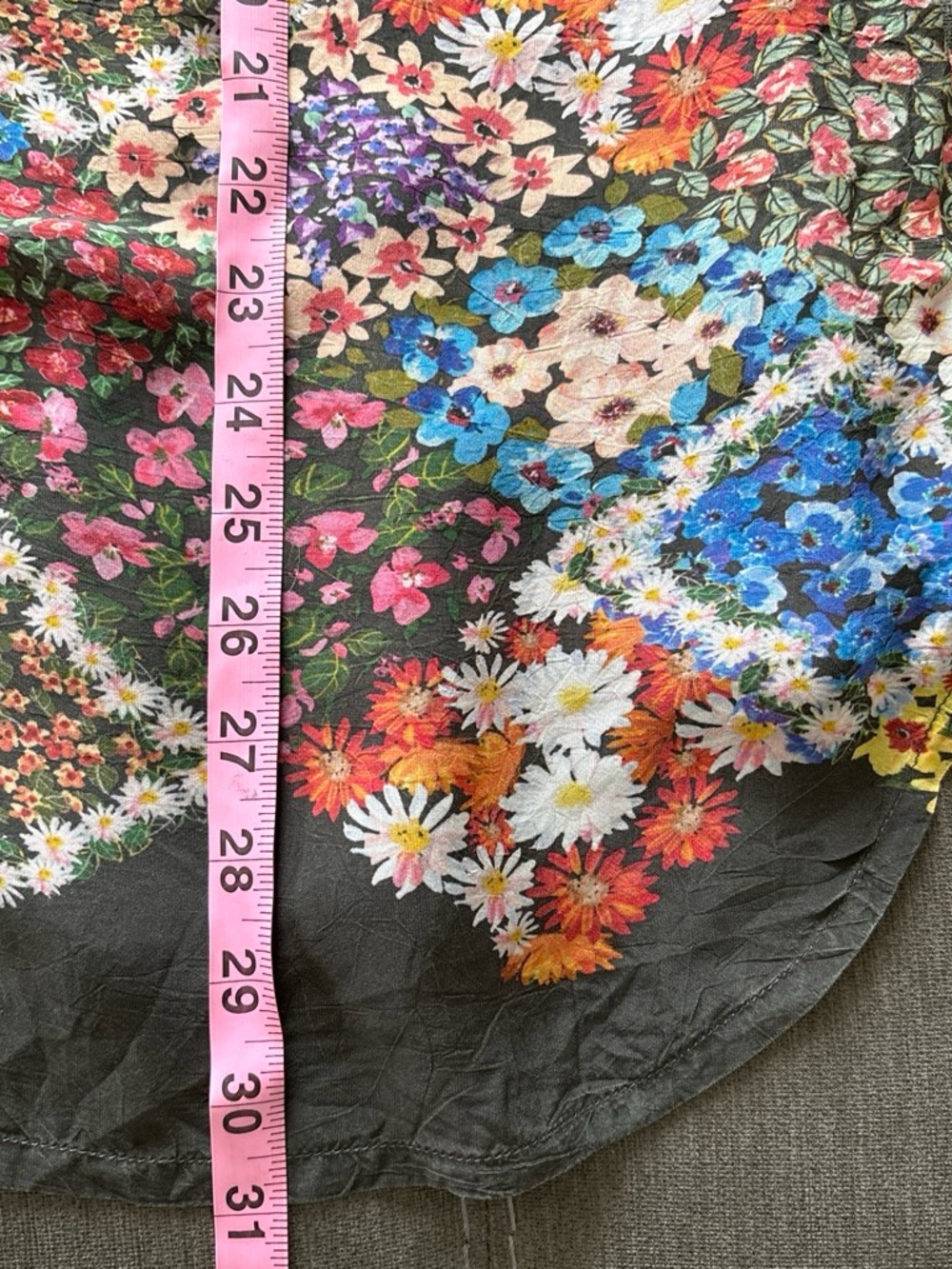 Johnny Was Black Multi Floral Button-Front rayon Blouse bell sleeves M - Picture 6 of 8